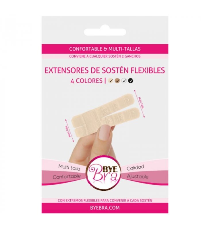 BYEBRA EXTENSORES DE CONTORNO FLEXIBLES 2 GANCHOS NUDE 4UDS