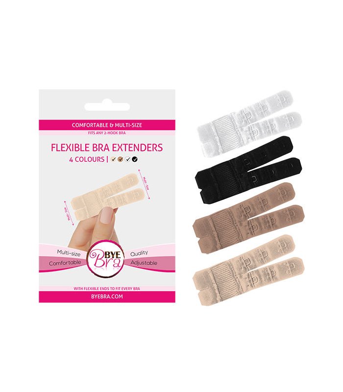 BYEBRA EXTENSORES DE CONTORNO FLEXIBLES 2 GANCHOS NUDE 4UDS