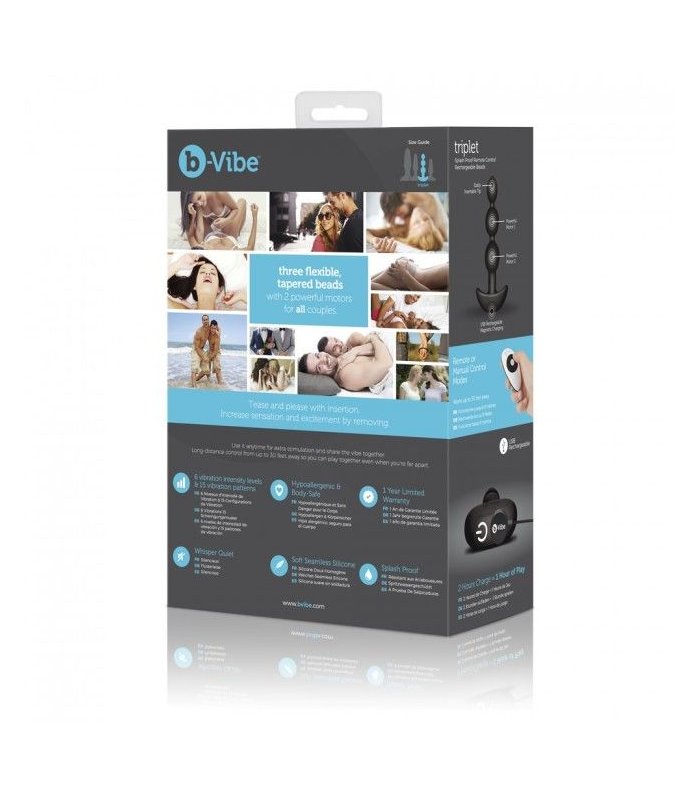 B VIBE TRIPLET ANAL CONTROL REMOTO BEADS NEGRO